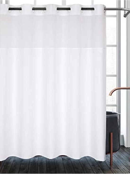 Other - No Hooks Needed White Shower Curtain – Classic Water-Resistant Bathroom Curtain